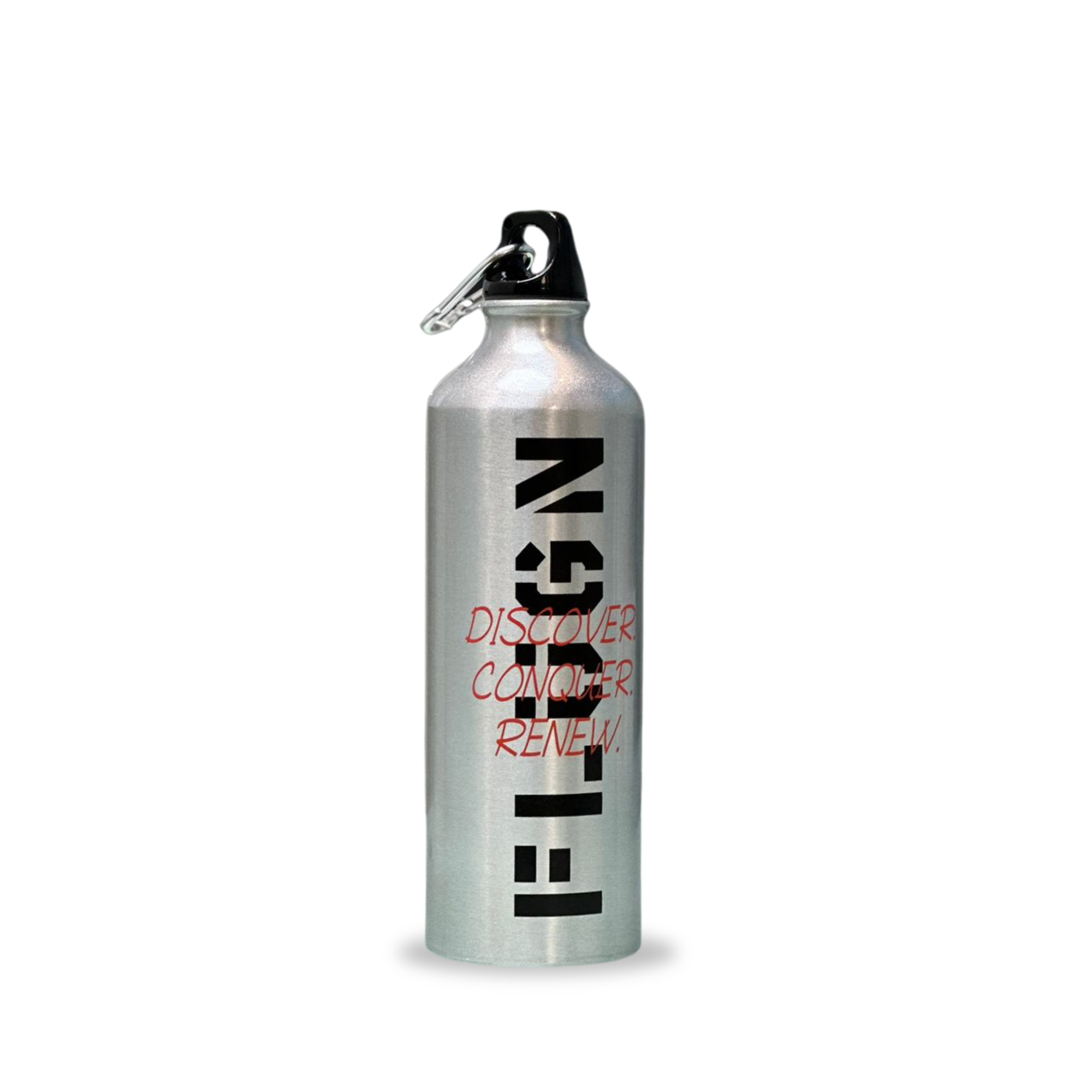 Single walled sports water bottle in silver 