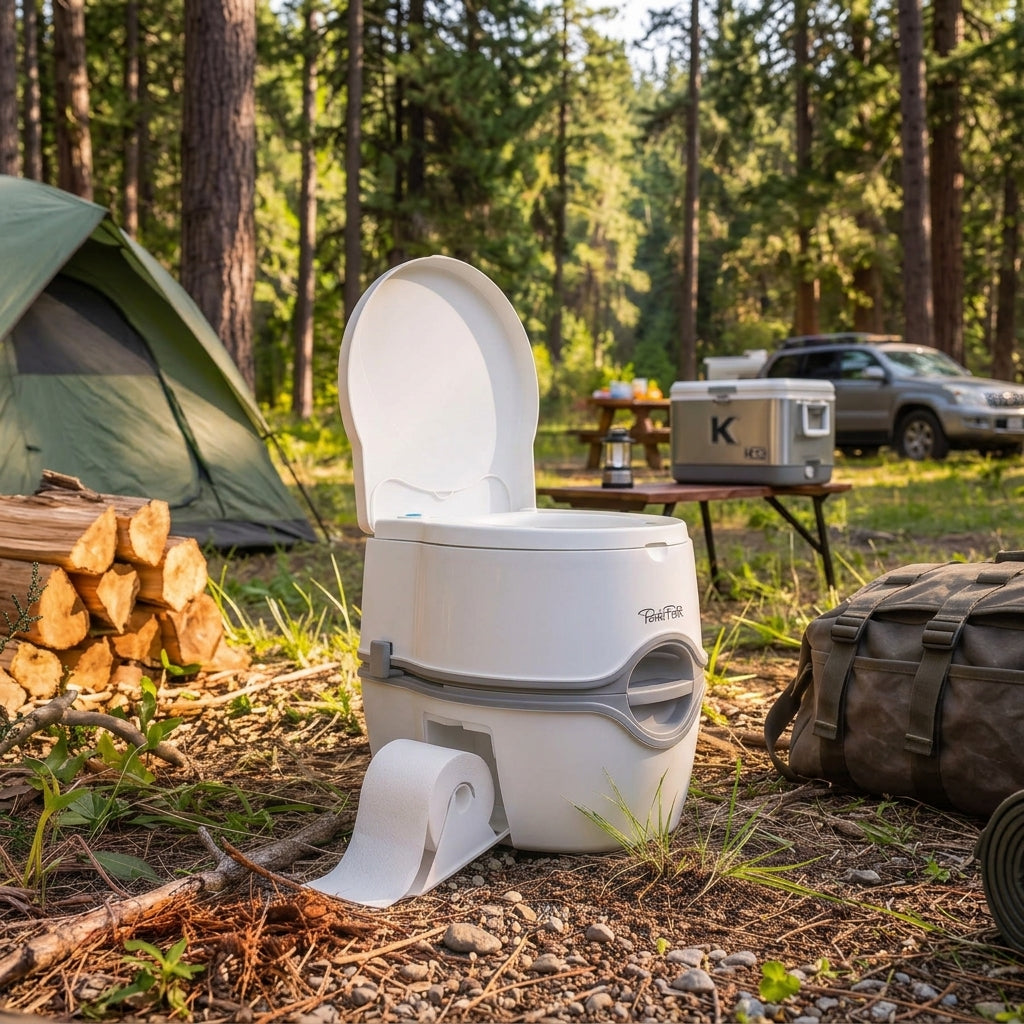 Thetford Porta Potti 565E | مرحاض تخييم متنقل مع نظام تدفق كهربائي