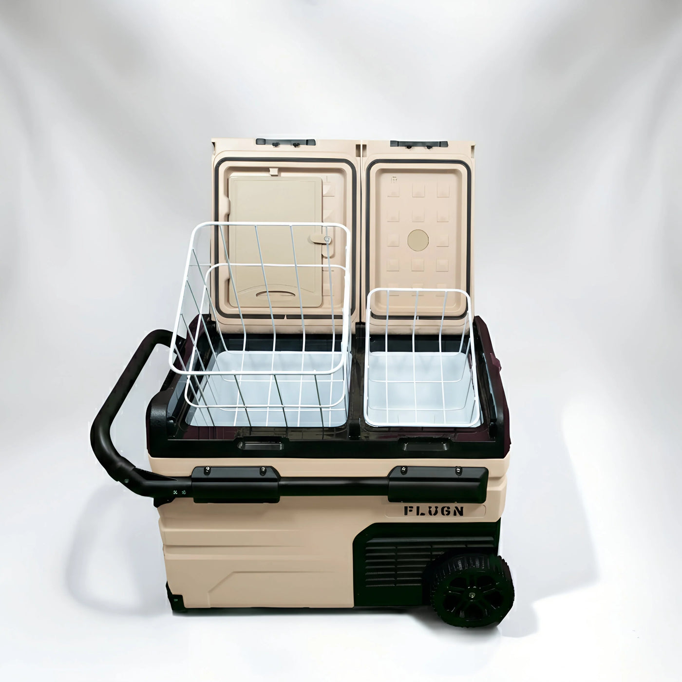 Portable fridge with dual compartment 