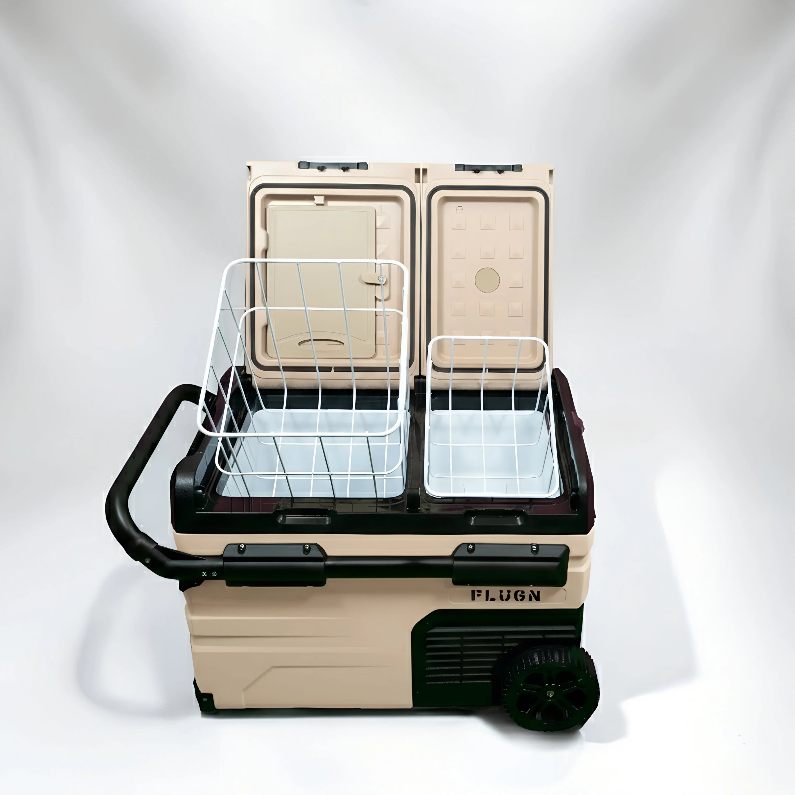 Portable fridge with dual compartment 